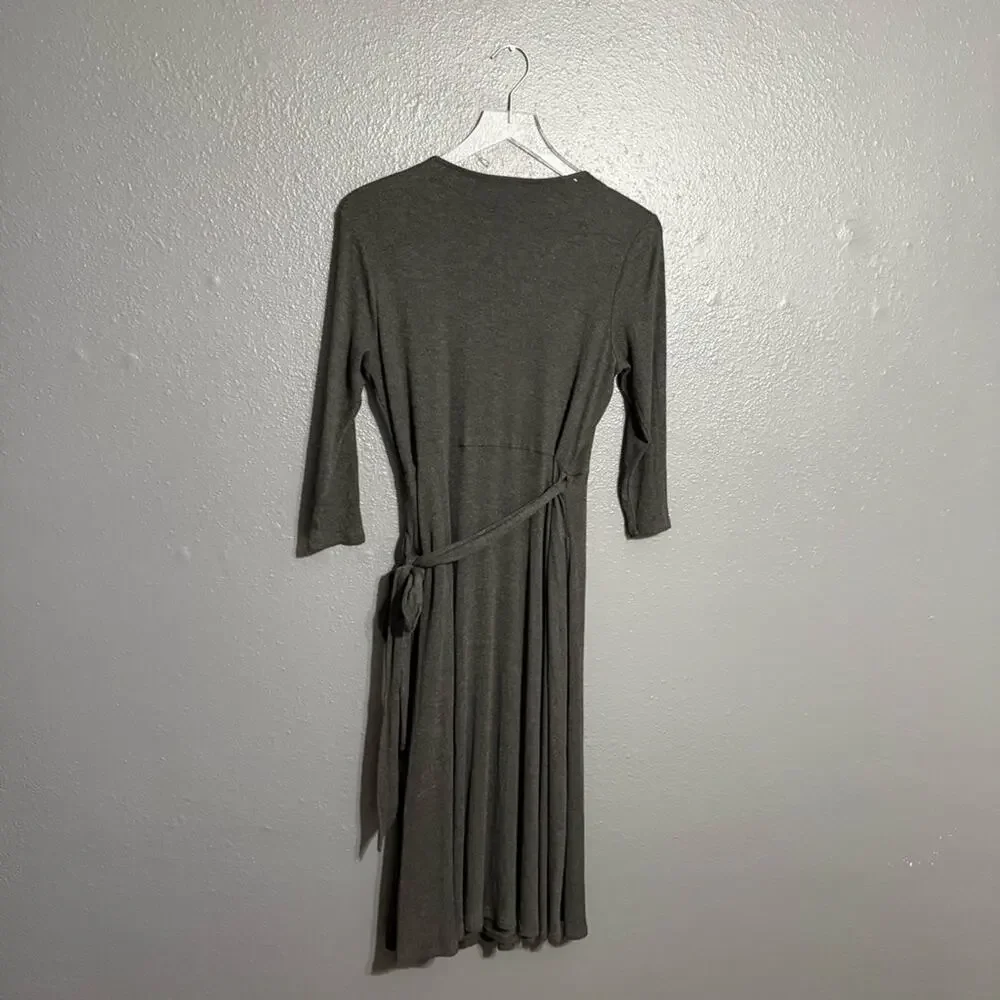 J. Jill Ribbed Wrap Midi Dress Size S
